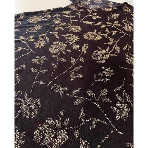 Vtg Impressions Womens Slinky Floral Glitter Top Size L NYE Dark Fairy Indie 90s - Picture 13 of 15
